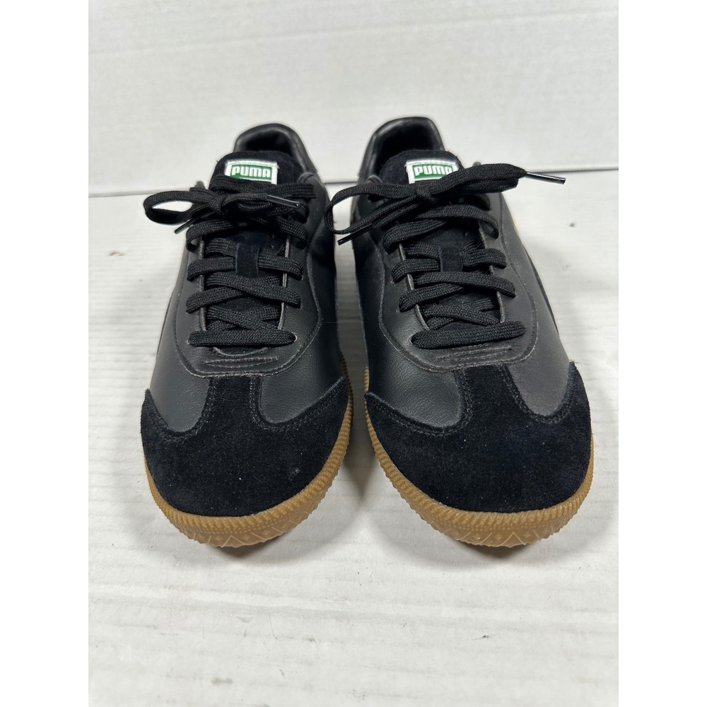 Puma King 21 IT Mens Black Leather Gum Sole Indoor Soccer Shoes Sneakers